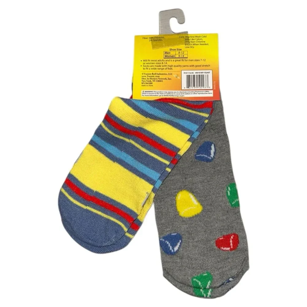 1x Dots Gumdrops Novelty Low Cut Socks Adult Set One Size